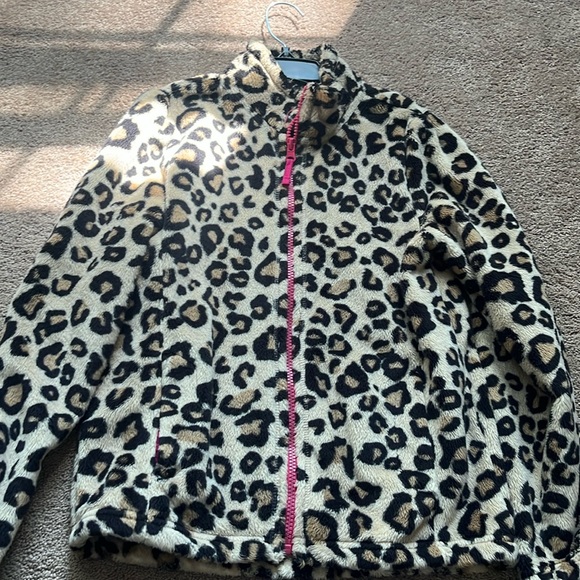 Leopard full length fleece zip-up - Picture 1 of 2